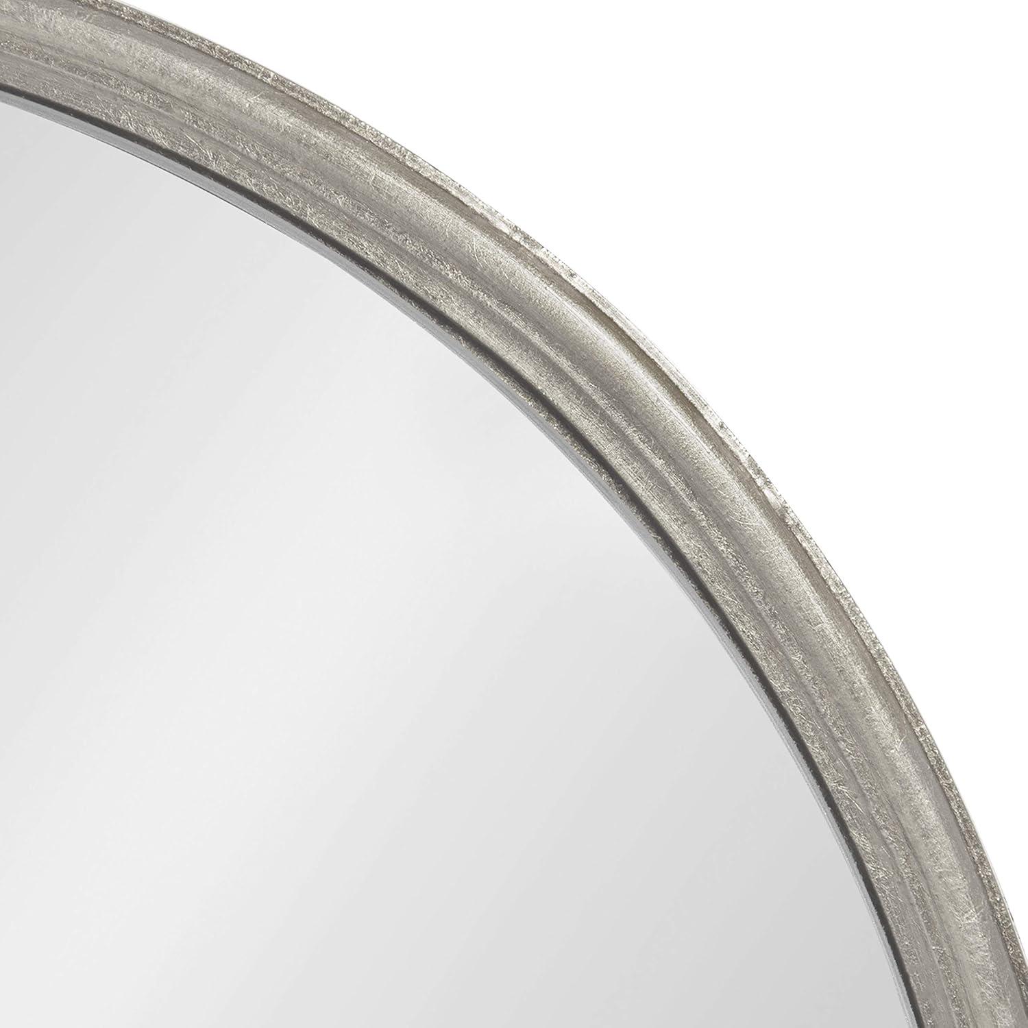 Kate and Laurel Caskill Modern Capsule Panel Mirror, 16 x 48, Silver, Decorative Oval Full Length Accent Mirror for Wall