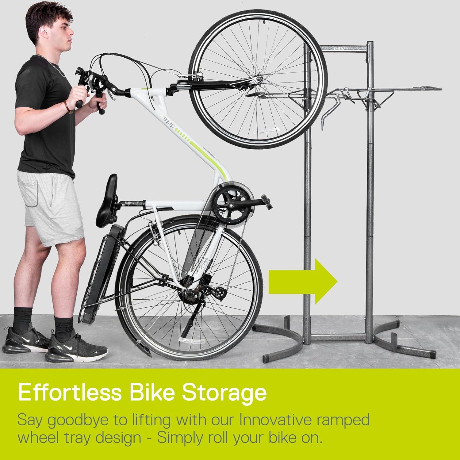 Upright Freestanding 2-Bike Storage Rack