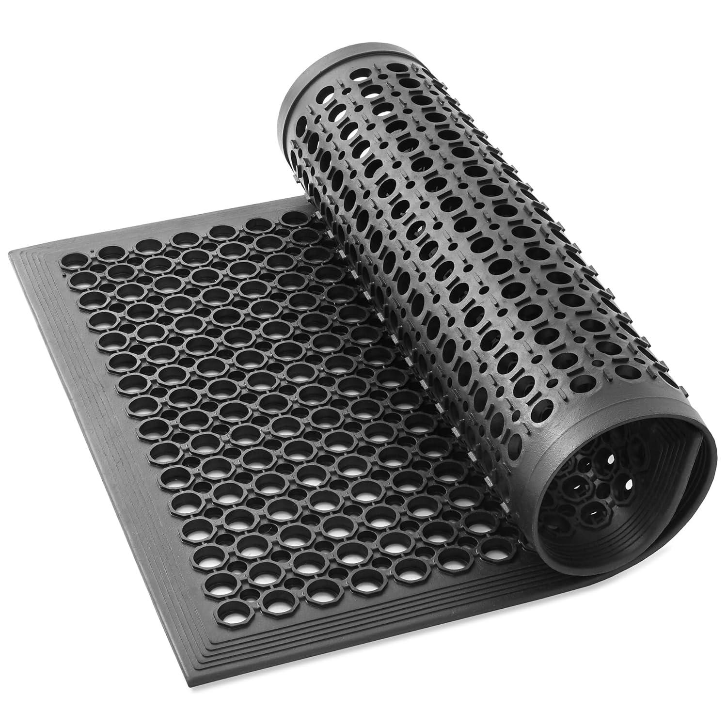 GRIDMANN Anti-Fatigue Restaurant Floor Mat, Non-Slip Rubber Drainage Mat