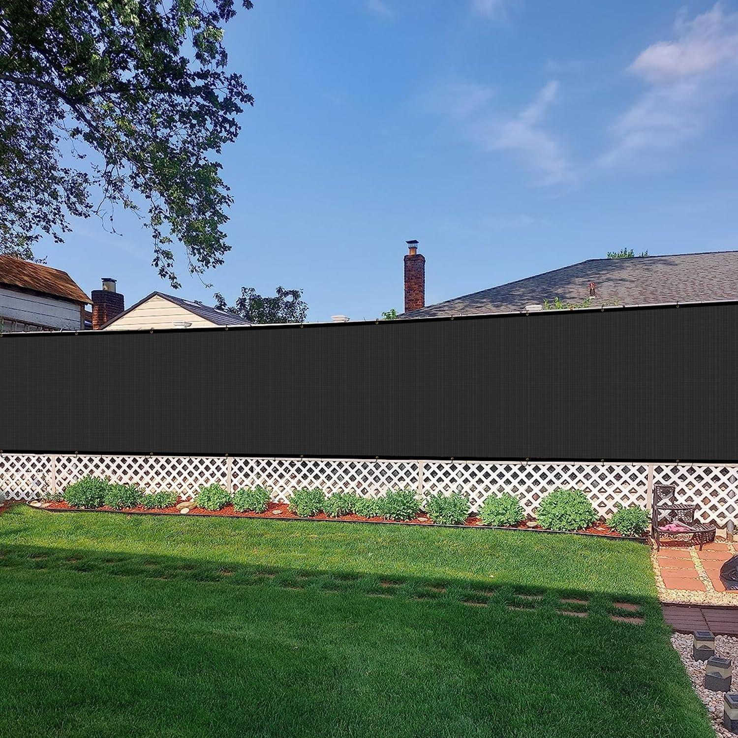 ShadeMart 6' x 12' Black Fence Privacy Screen Windscreen Cover Shade Fabric Cloth, 90% Visibility Blockage, with Grommets, Heavy Duty Commercial Grade, Zip Ties Included - (We Make Custom Size)