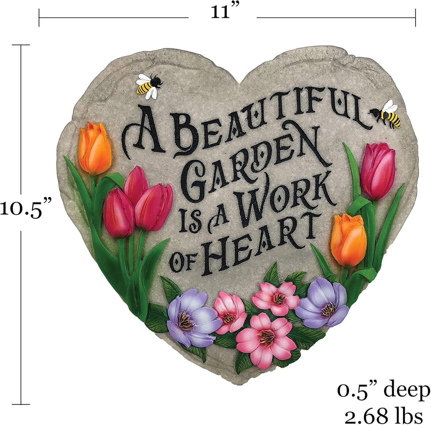 Heart-Shaped Multicolor Resin Garden Stepping Stone