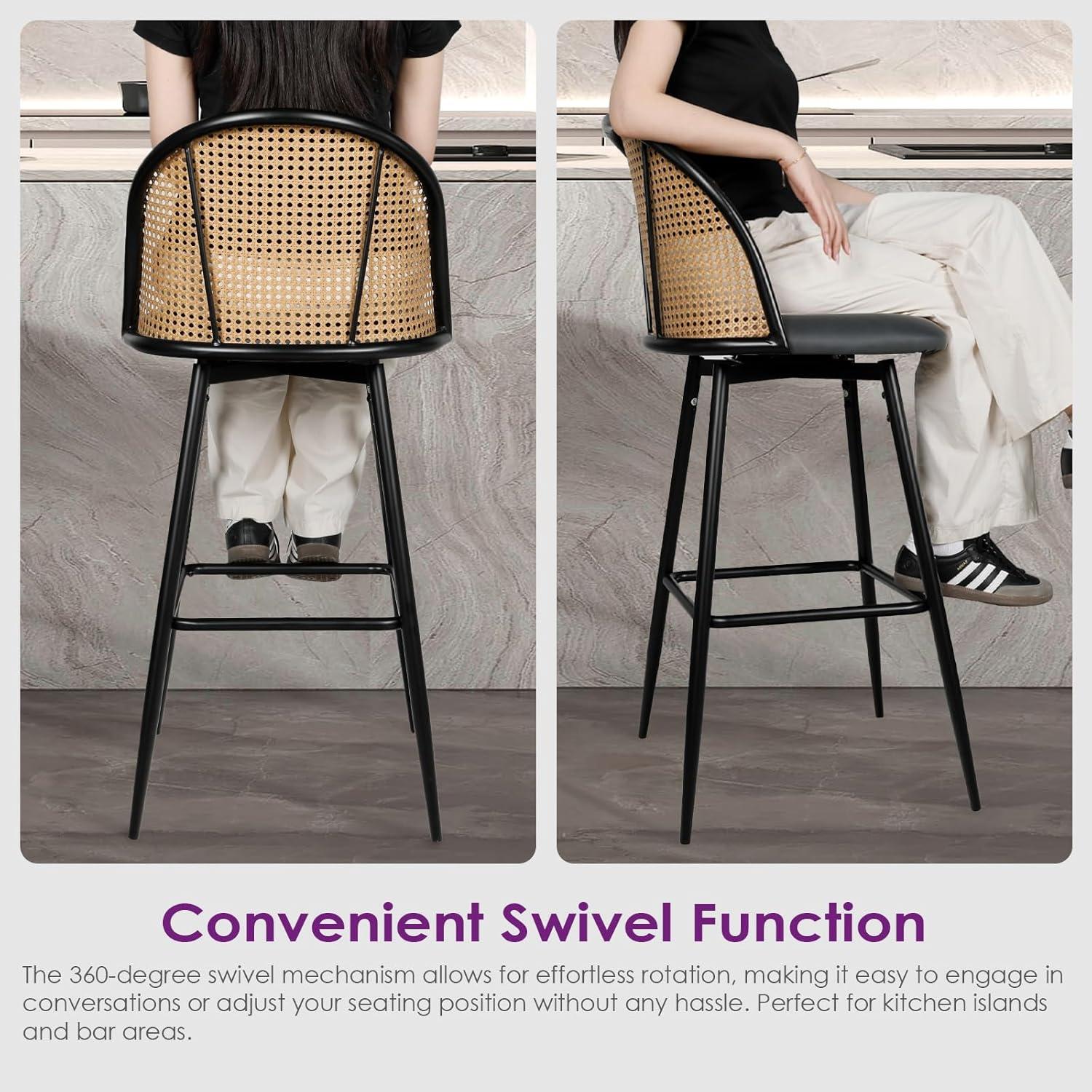 Bayou Breeze Upholstered Swivel Bar & Counter Stool (Set Of 2)