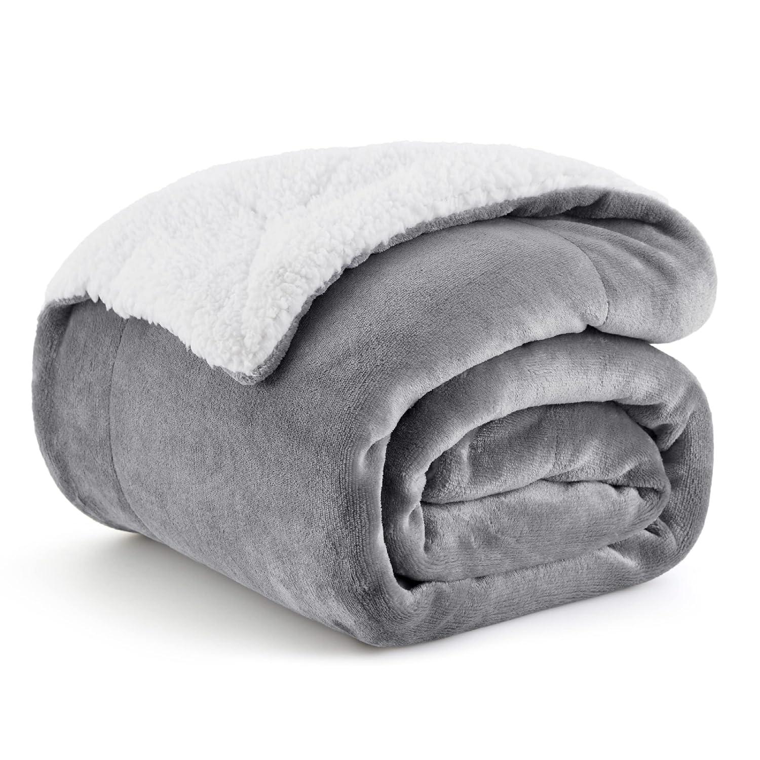 Sherpa Fleece Throw Blanket For Couch - Thick And Warm Blanket For Winter, Soft Fuzzy Plush Christmas Blanket Gift