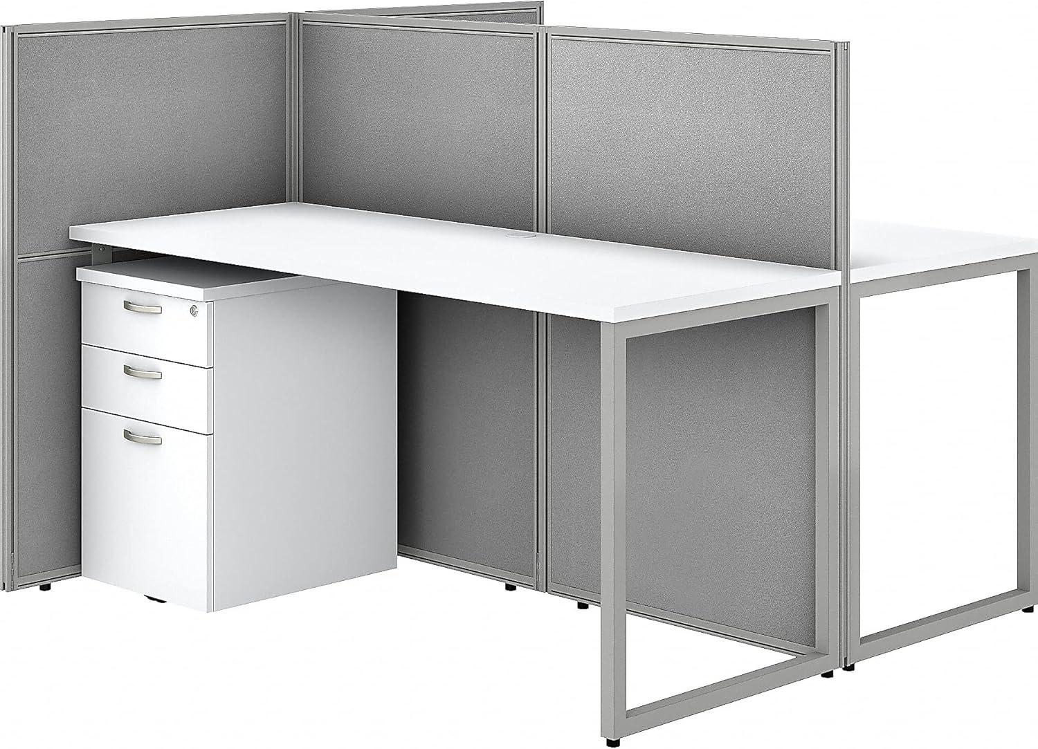 Bush Business Furniture Easy Office Rectangle 2 Person Cubicle with Cable Management