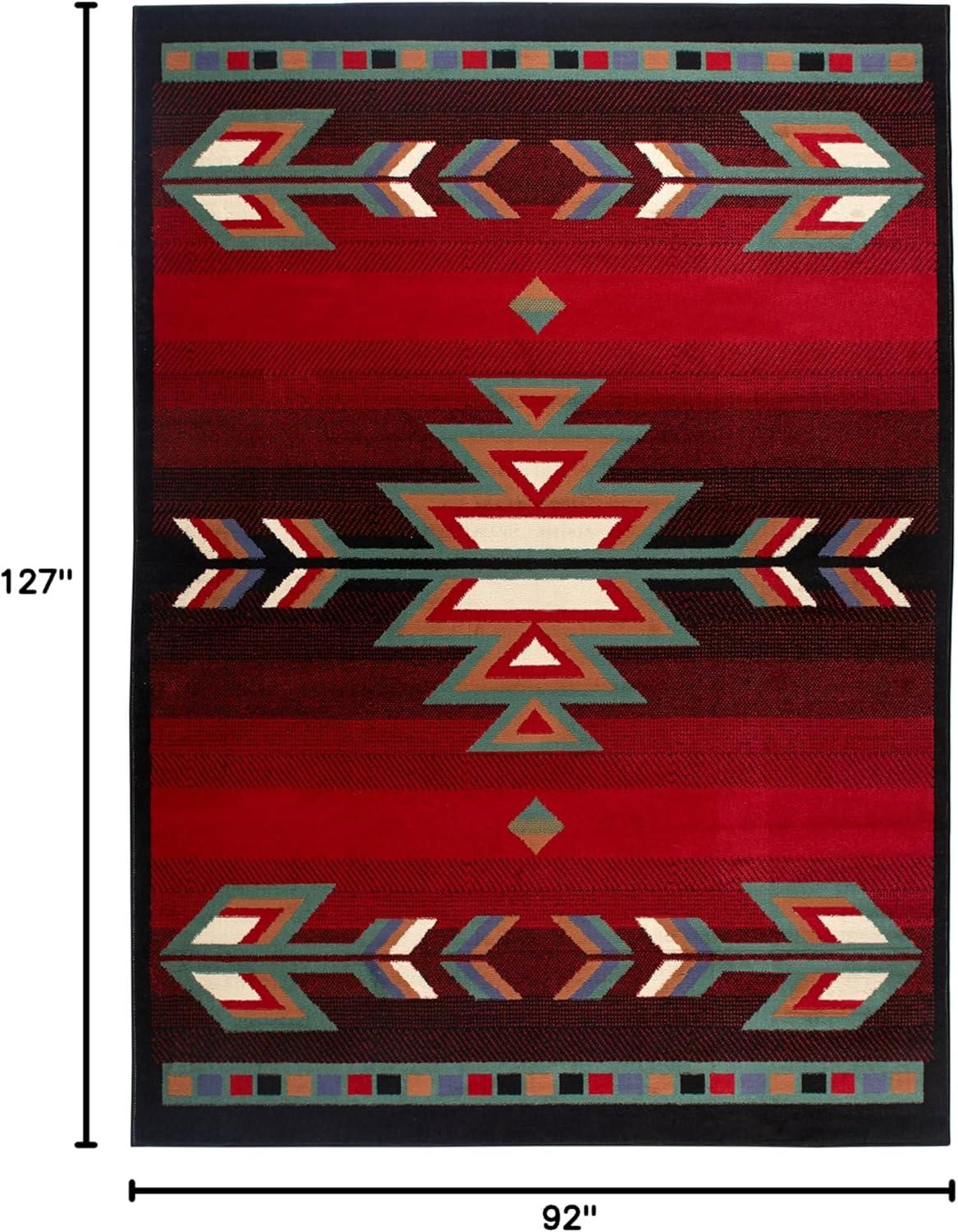Home Dynamix Premium Sagrada Southwestern Geometric Area Rug, Black/Red, 7'8"x10'7"