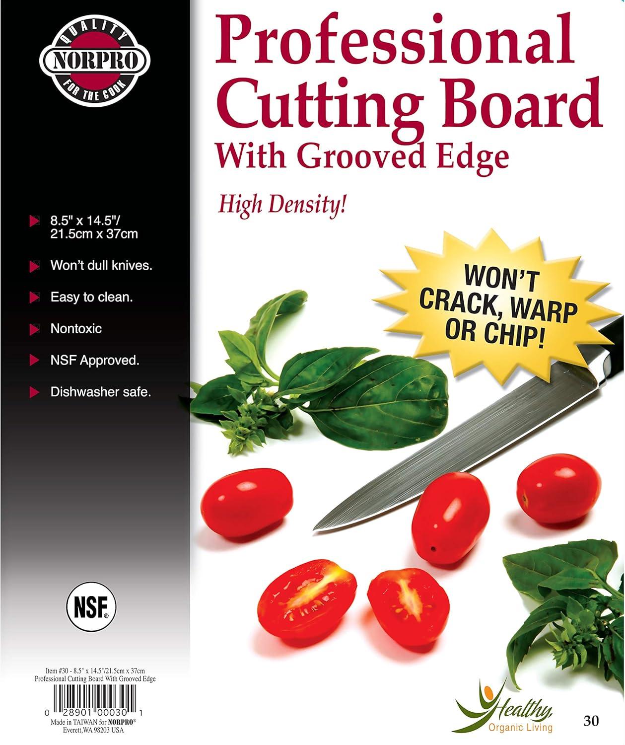 Norpro Professional 8.5-Inch x 14.5-Inch Cutting Board, White