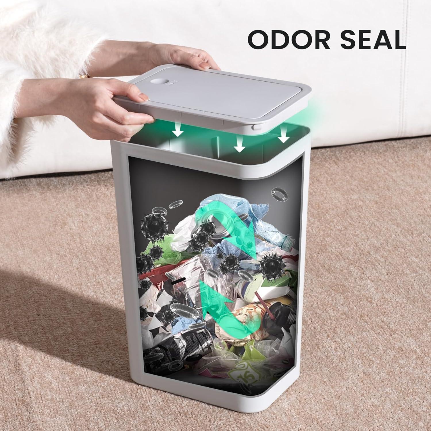 QEPWSCX Bathroom Garbage Can, Black