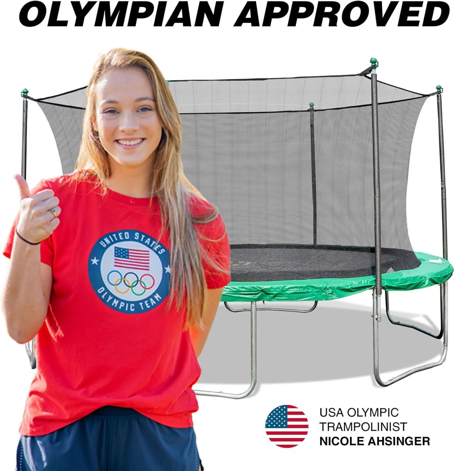 Sportspower 15-Feet Green Trampoline with Enclosure