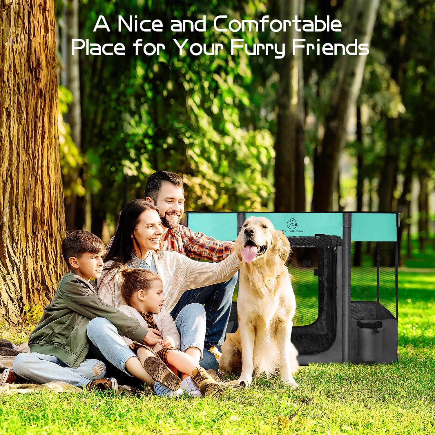 Dog Playpen,Pet Playpen,Foldable Dog Cat Playpens,Portable Exercise Kennel Tent Crate,Water-Resistant Breathable Shade Cover,Indoor OutdooCamping Travel Use for Small Animals with Carrying Case(L)