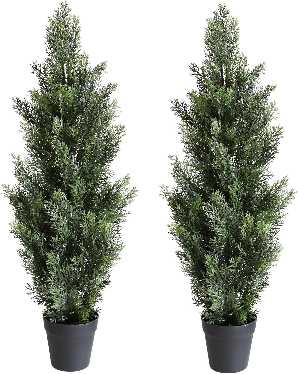 DR.Plazen 2 Pack 33 Leaves  Lifelike Artificial Boston Fern Plants, Premium Faux Greenery for Home Office Porch Decor, Hanging or Pot Display, Indoor/Outdoor Use (Pot Not Included)​