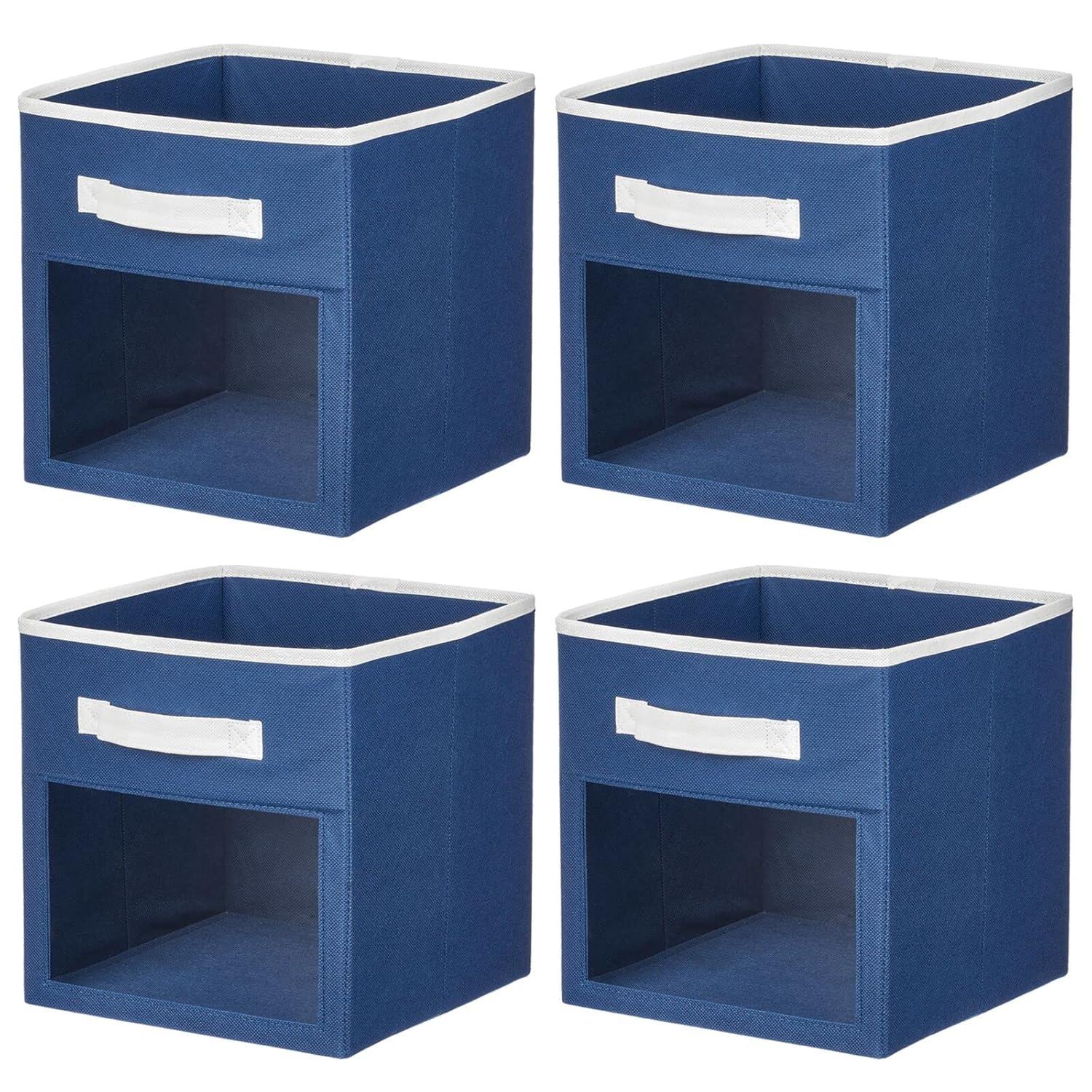mDesign mDesign Fabric Baby Nursery Storage Cube with Front Window