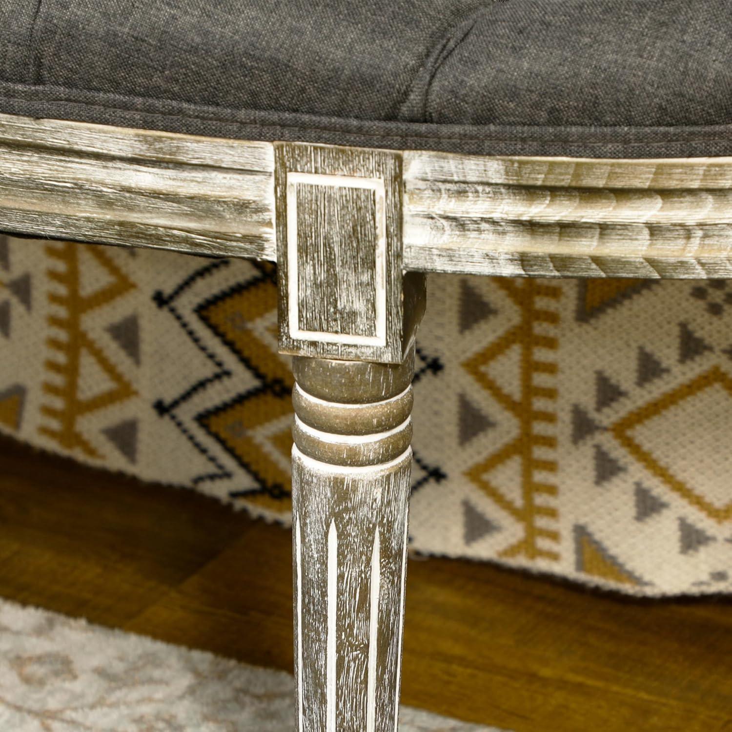 HomCom Upholstered & Tufted Bench, Grey