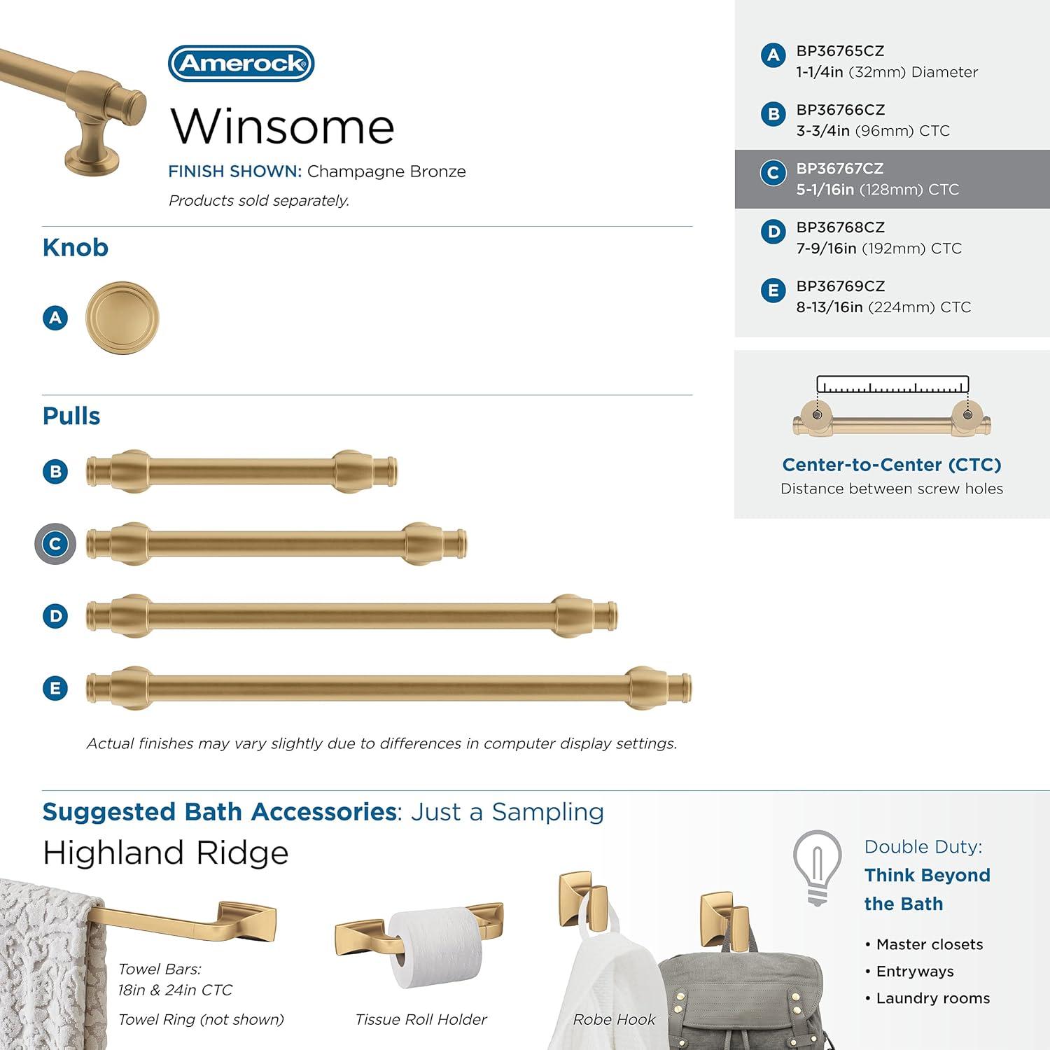 Winsome 5 1/16" Center To Center Bar Pull