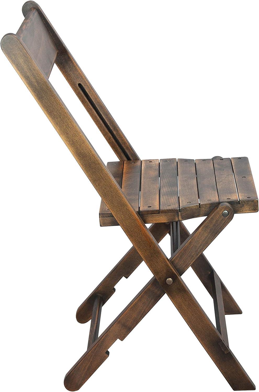 Flash Furniture Slatted Wood Folding Special Event Chair - Antique Black, Set of 4