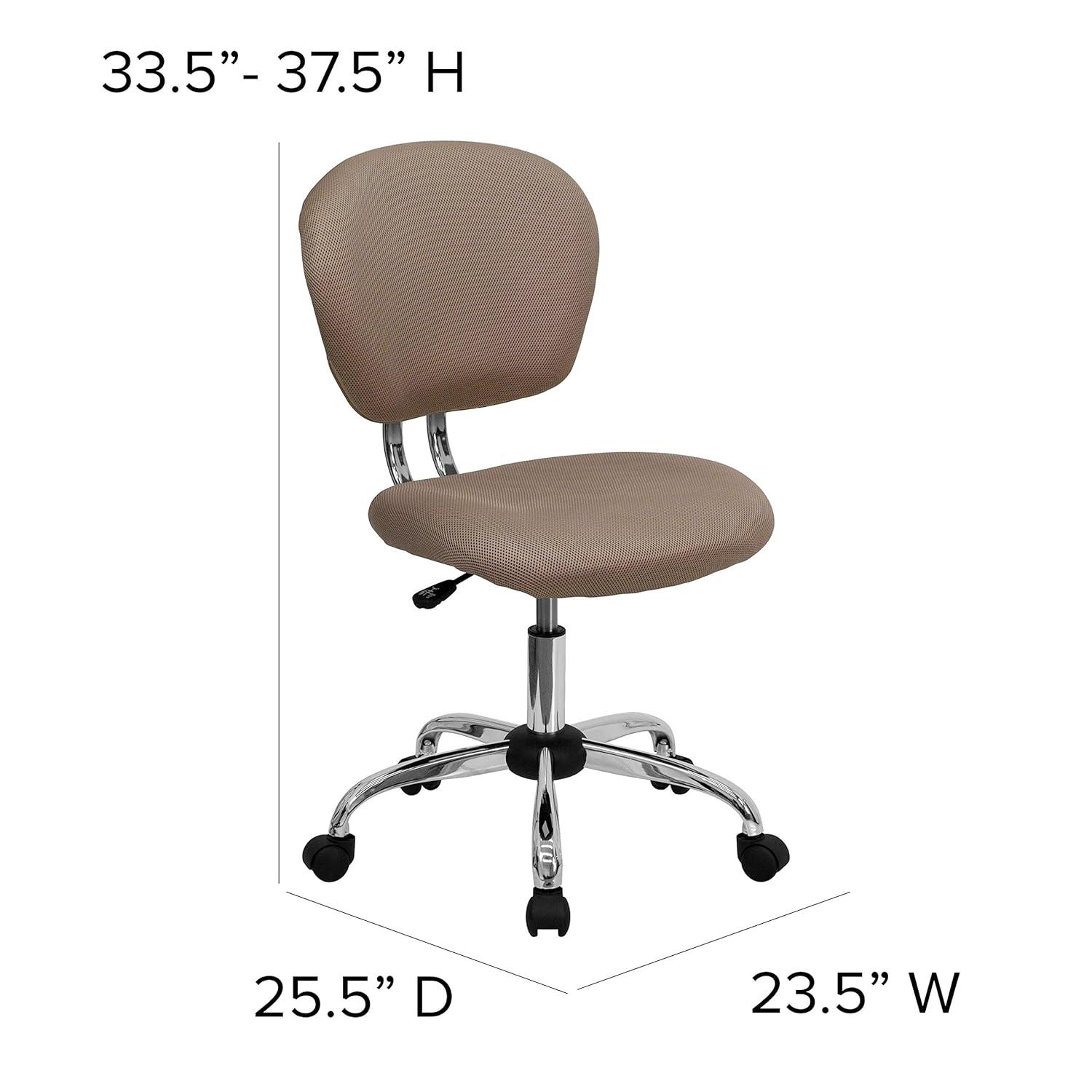 Flash Furniture Mid-Back Coffee Brown Mesh Padded Swivel Task Office Chair with Chrome Base