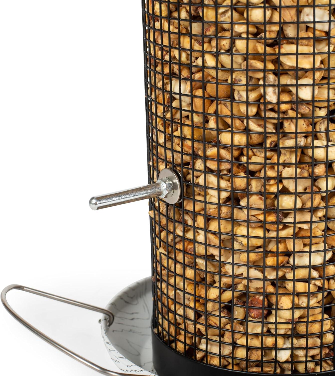 Cottage Garden Hanging 12 inch Whitewashed Finish Heavy Duty Mesh Metal 3 Lb. Bird Feeder