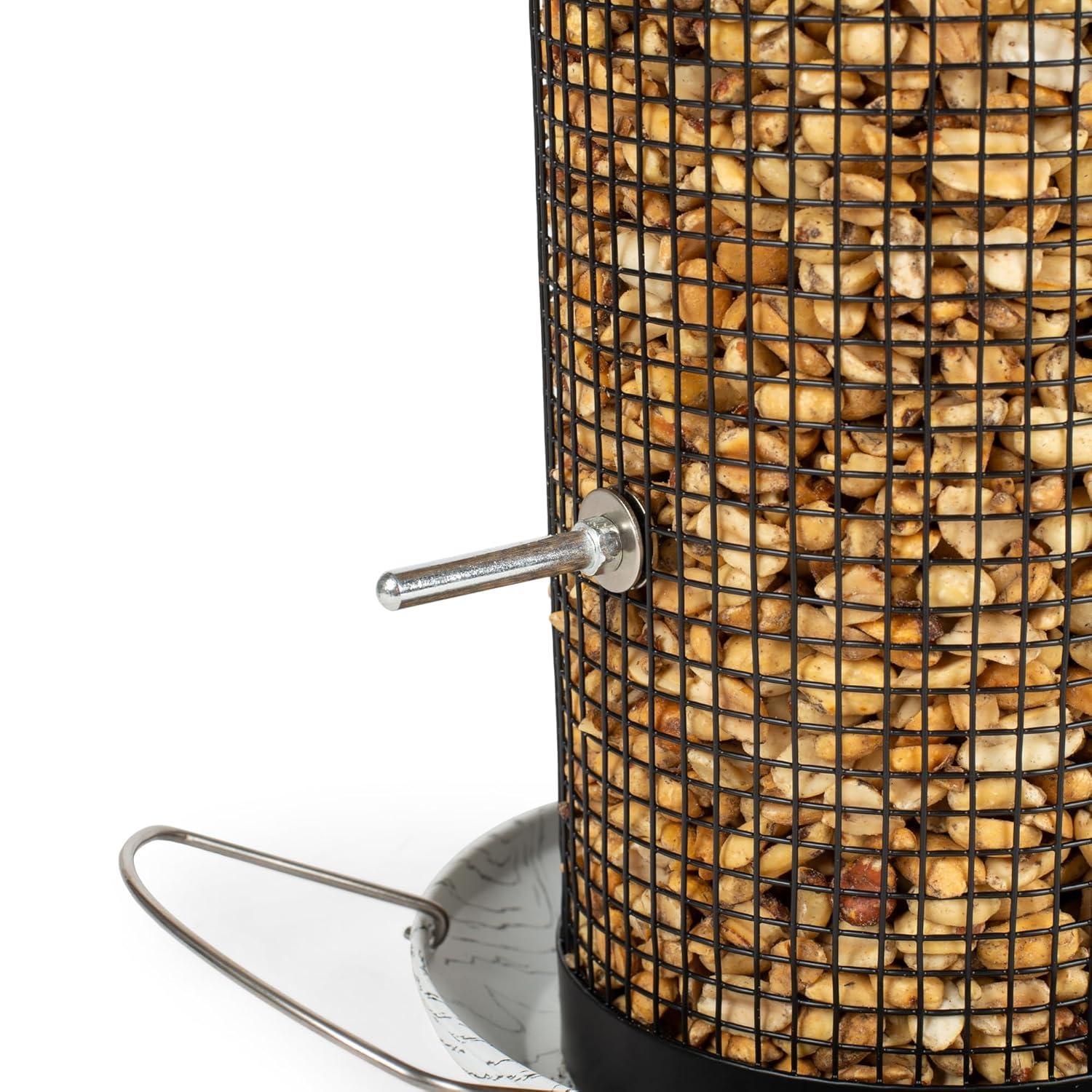 Cottage Garden Hanging 12 inch Whitewashed Finish Heavy Duty Mesh Metal 3 Lb. Bird Feeder