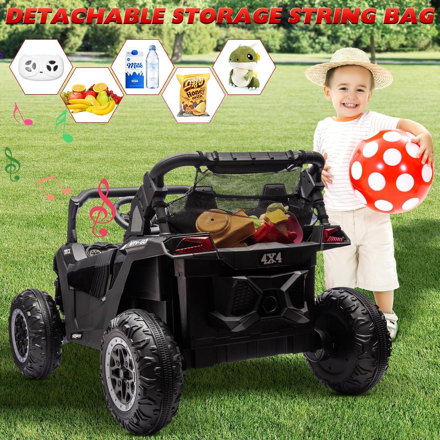 24V 4WD Powered Electric Off-Road UTV with Larger Seat , Remote Control,  3 Speeds，Halloween, Christmas gifts