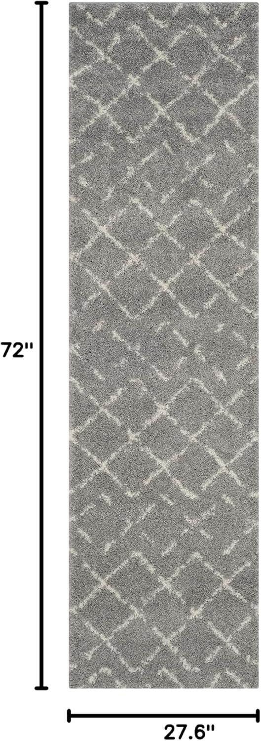 SAFAVIEH Arizona Zarif Geometric Shag Area Rug, Ivory/Beige, 11' x 11' Square