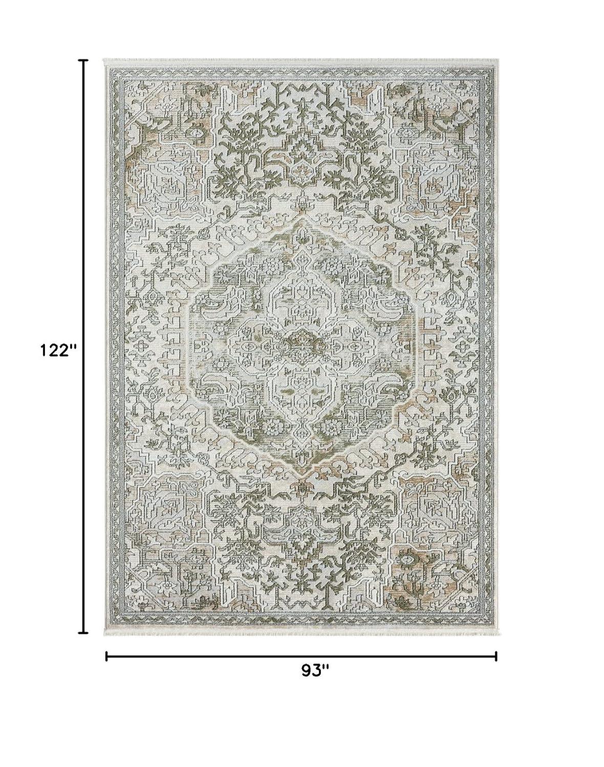Abani Savoy Collection Area Rug Mid Century Modern Bedroom Living Room Decor Floor Rug 8 x 10 Beige Green