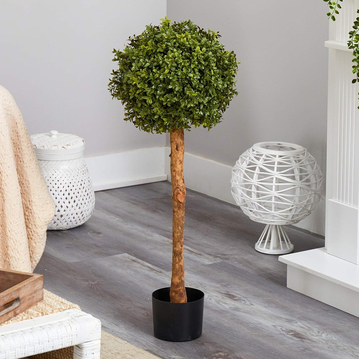 Nearly Natural 3ft. Boxwood Ball Topiary Artificial Tree (Indoor/Outdoor)