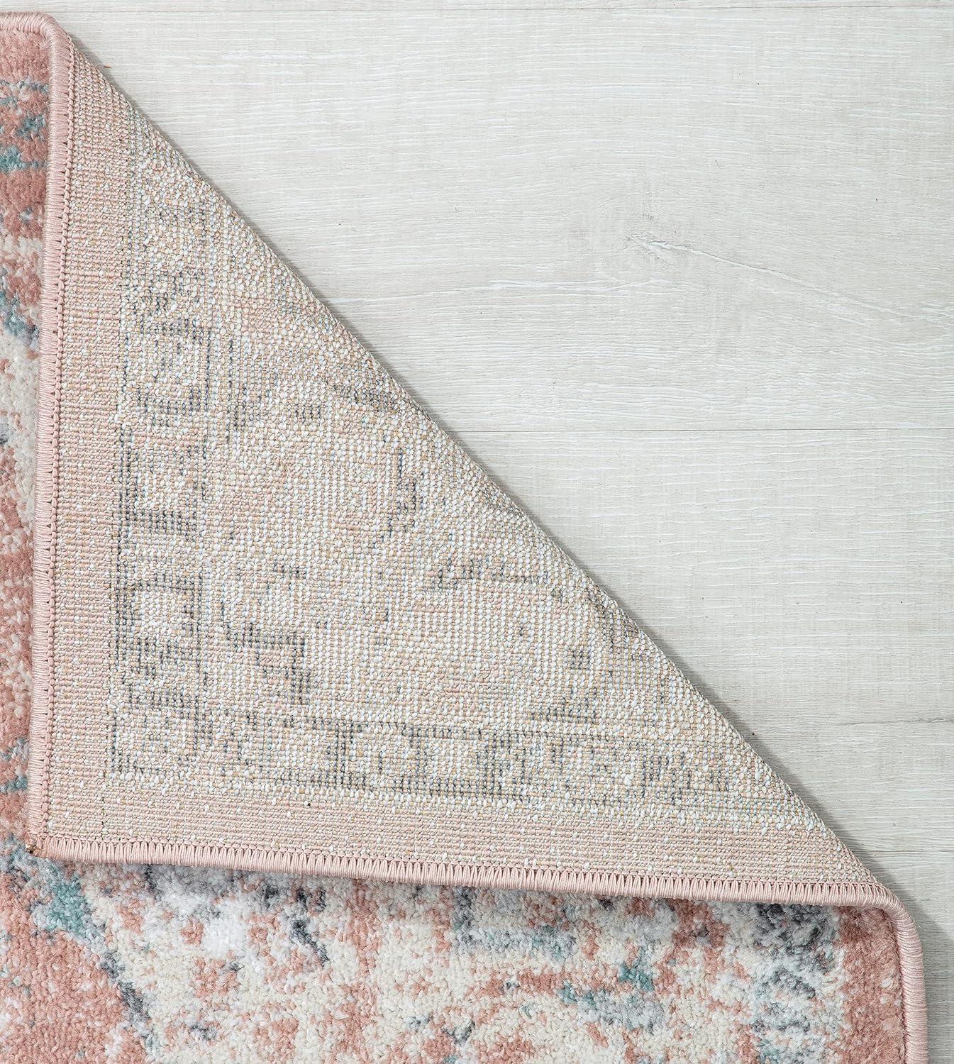 Hailey Pink Amaranth Bedroom Rug - Persian Inspired Rug for Living Room, Trendy Pink Floor Decor, Soft Area Rug, 5'x7'