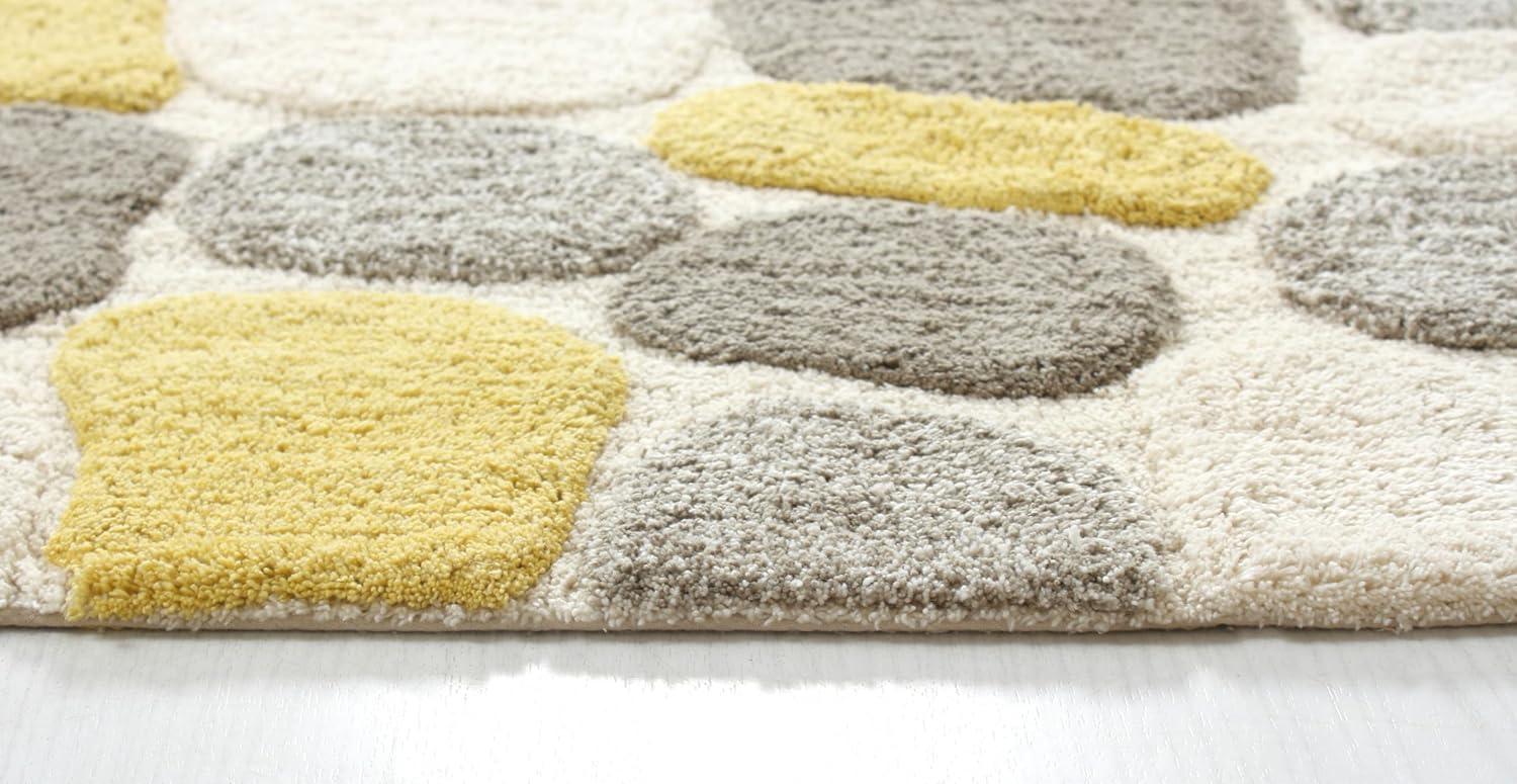 Chesapeake Plush Pebble Pattern White & Gray Polyester Bath Rug Set, 20" x 32", (2 Count)