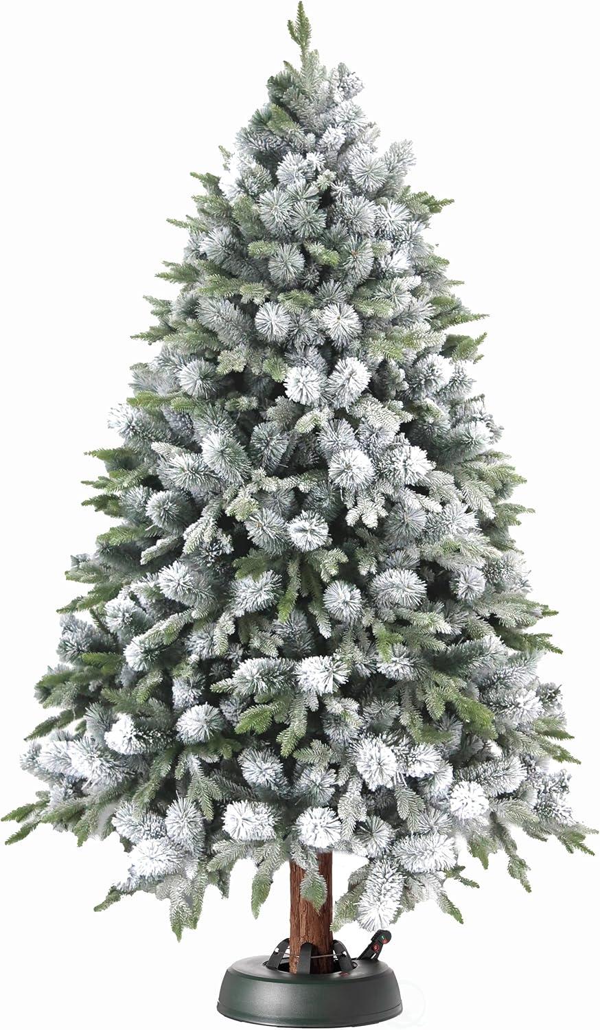 Gardenised, Automatic Plastic Green Foot Pedal Christmas Tree Stand, Large 14.5-inch Dia x 3.5-inch Height