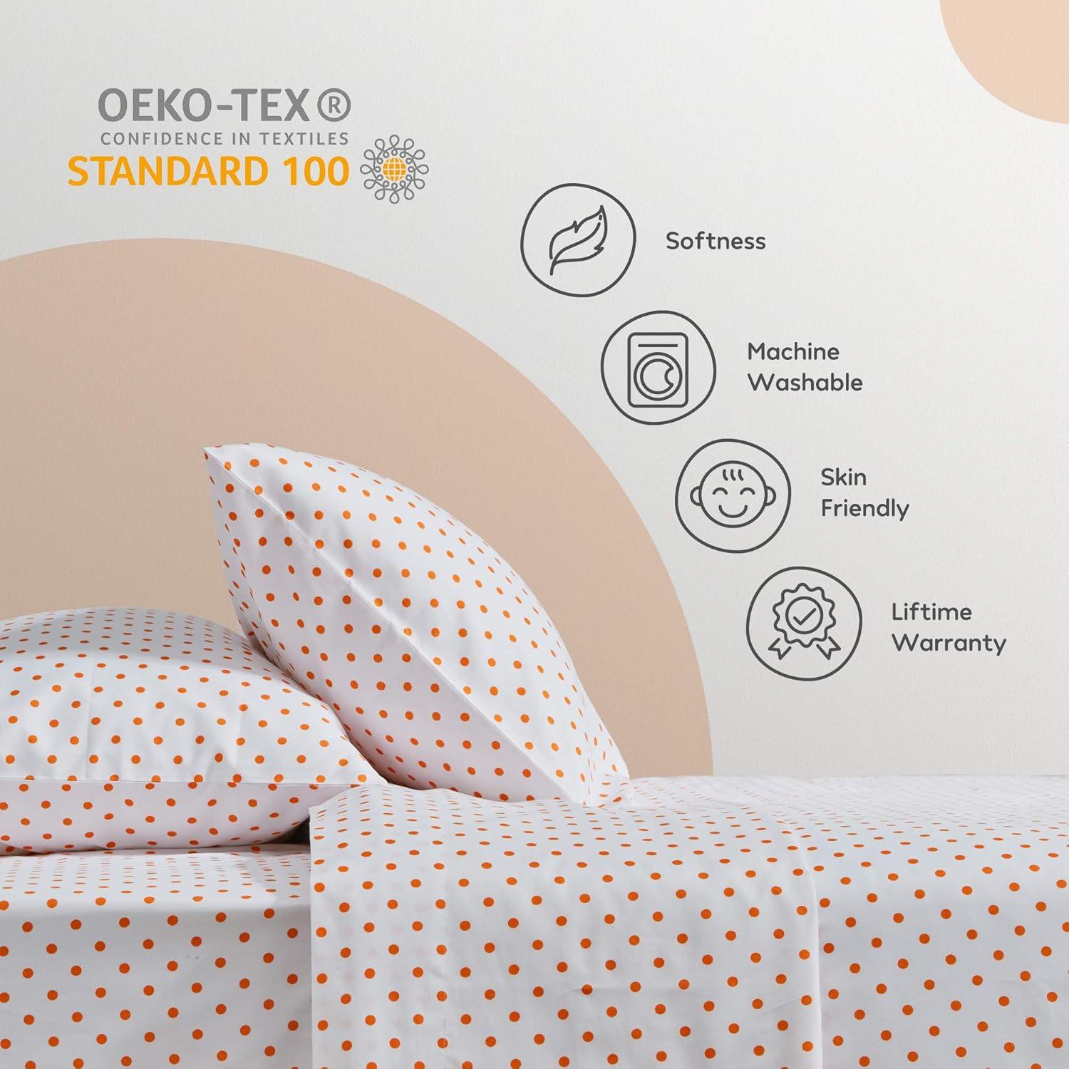 Microfiber Polka Dots Fitted Sheet