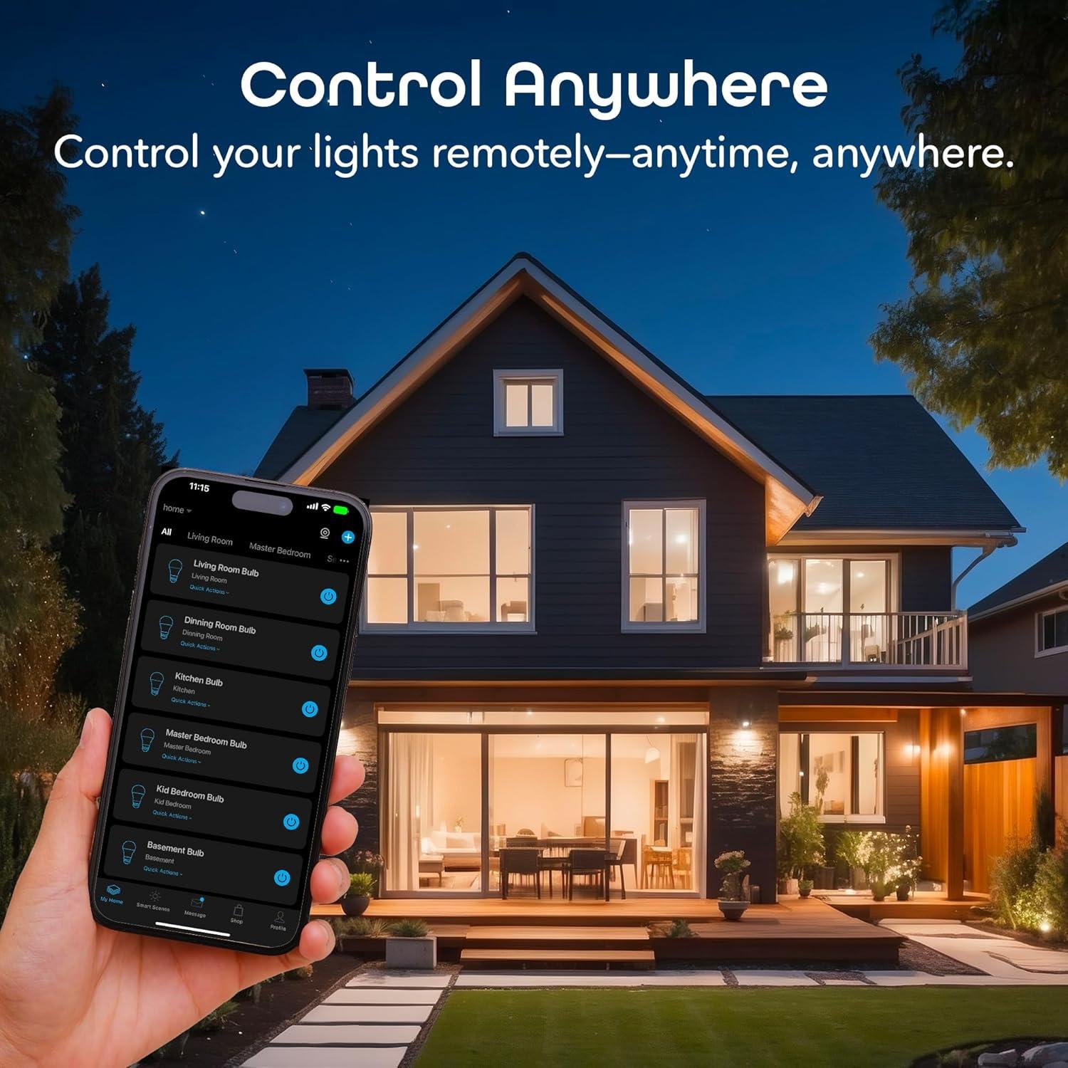 Geeni Smart LED Light Bulb 3-Pack  A19 WiFi Dimmable Soft White 800 Lumens, Works with Alexa & Google Assistant, Voice Control, Energy Efficient Smart Bulbs