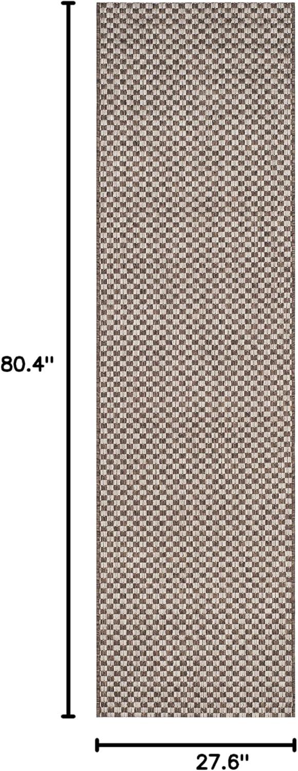 Courtyard CY8653 Power Loomed Indoor and Outdoor Runner Rug - Light Brown/Light Grey - 2'3"x6'7" - Safavieh