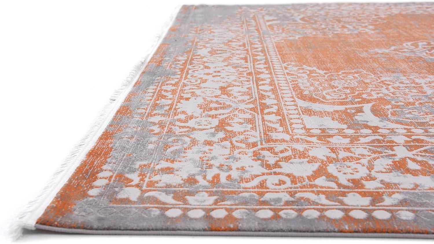 Unique Loom New Classical Collection Area Rug - Olwen (8' x 11' 4" Rectangle Terracotta/Gray)