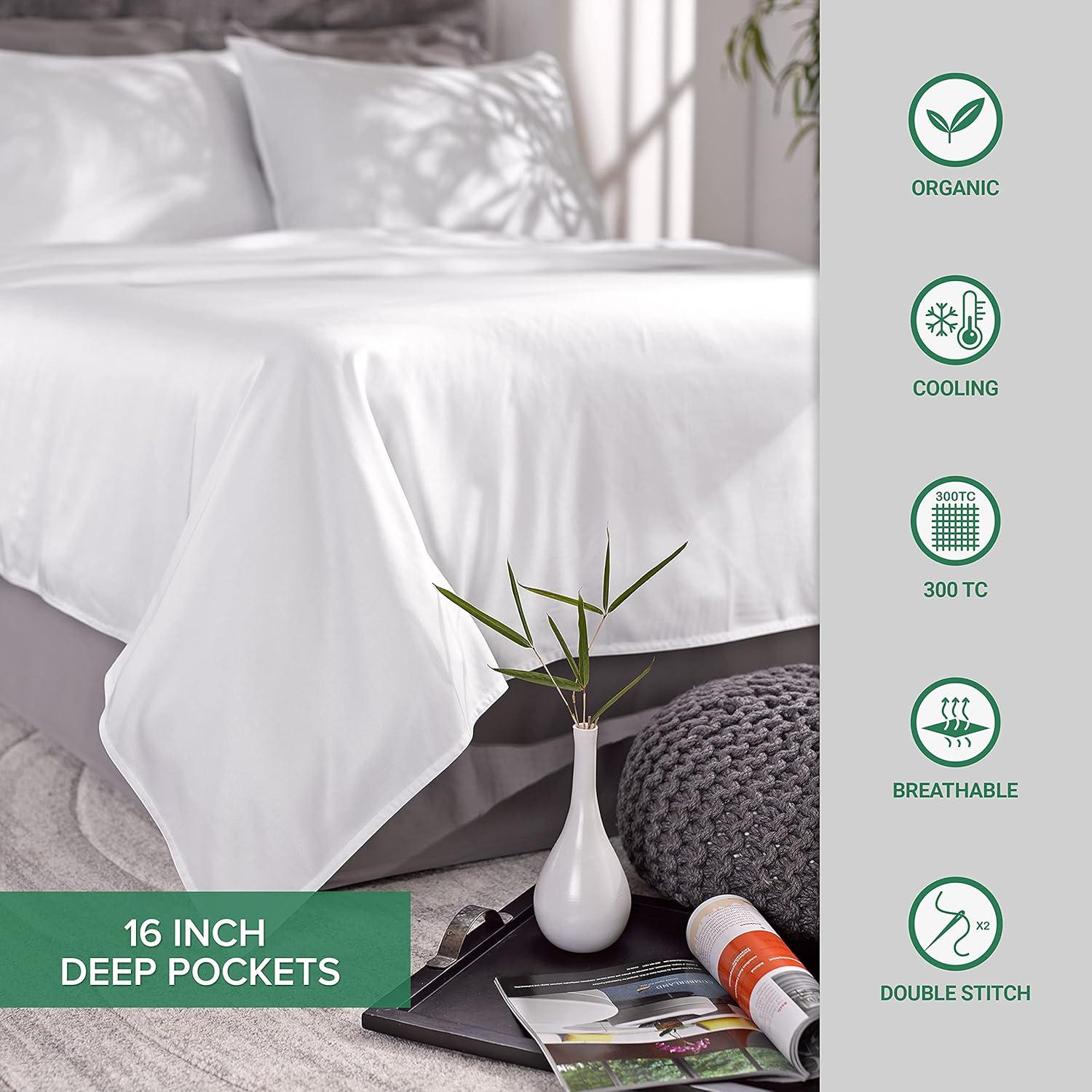 PURE BAMBOO Sheets Twin Size Bed Sheets 3 Piece Set, Genuine 100% Organic Bamboo, Luxuriously Soft & Cooling, Double Stitching, 16 Inch Deep Pockets, Lifetime Quality Promise (Twin, Sand)