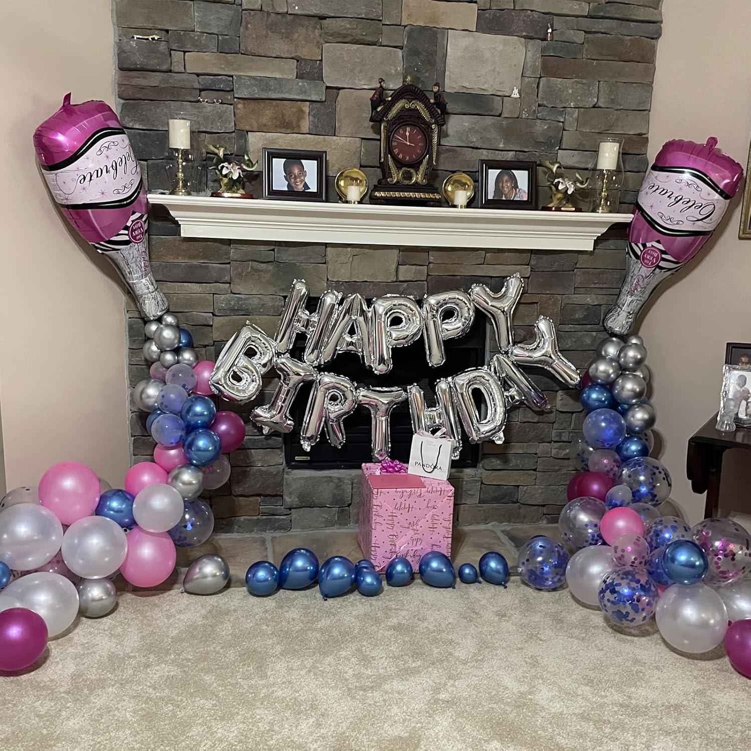 16 inch Happy Birthday Balloons Gold Balloon Banner Aluminum Foil Letters Banner Balloons for Party Supplies and Birthday Decorations