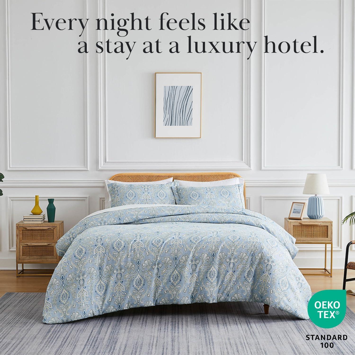 Southshore Fine Living Paisley Grace Oversized 2-Piece Comforter Set with sham Blue Twin / Twin XL