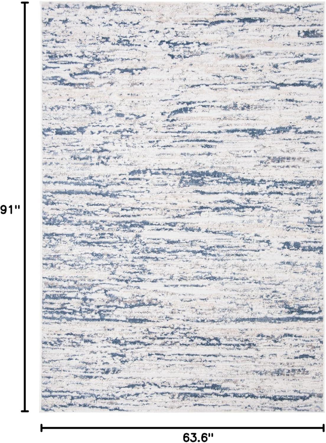 Amelia ALA768 Power Loomed Area Rug - Ivory/Blue - 5'3"x7'6" - Safavieh.