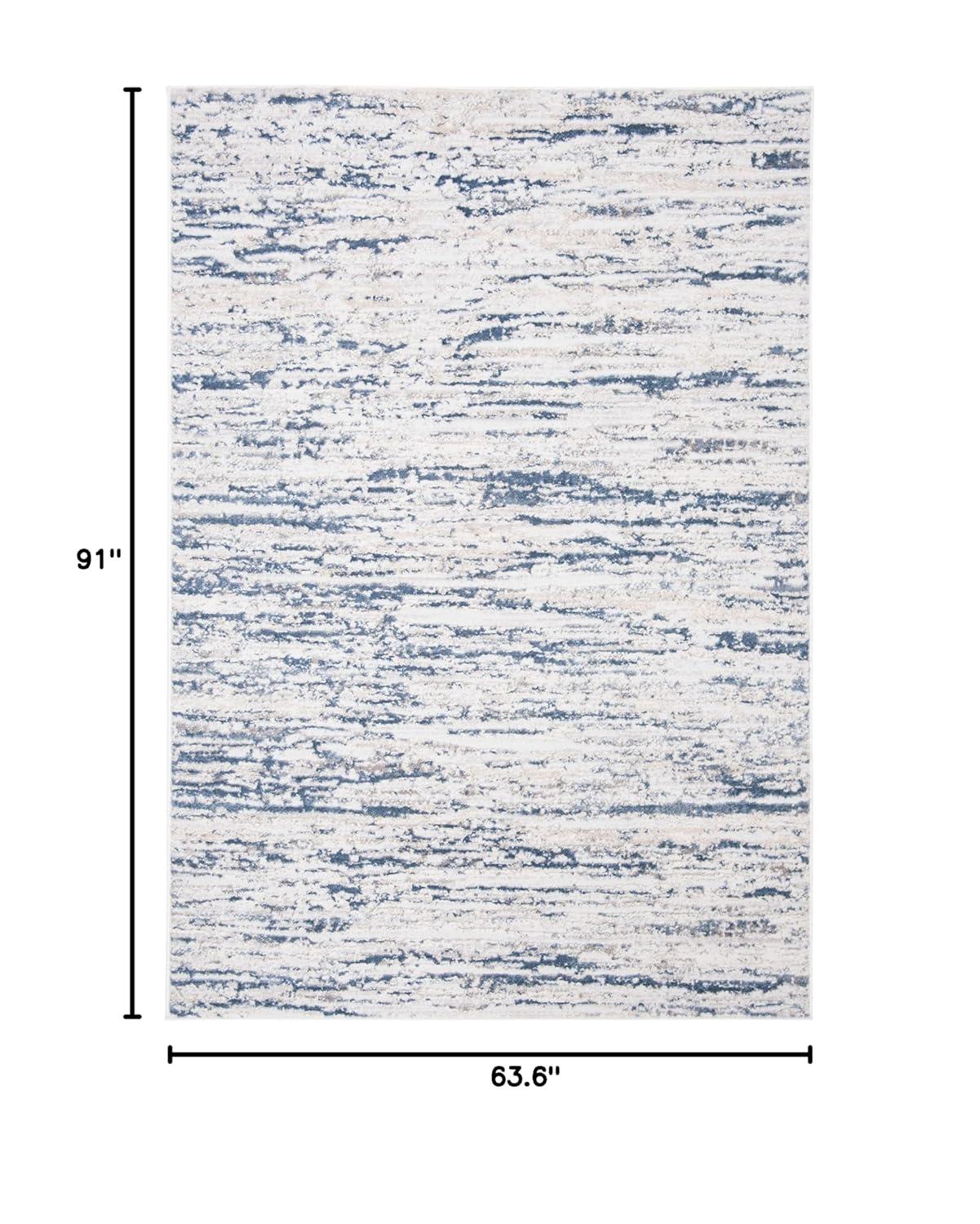 Amelia ALA768 Power Loomed Area Rug - Ivory/Blue - 5'3"x7'6" - Safavieh.