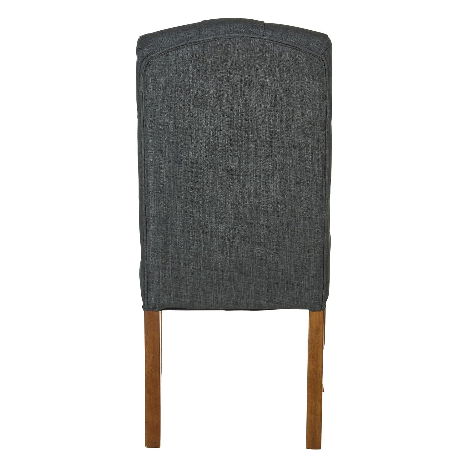 White Upholstered Parsons Side Chair with Wood Legs