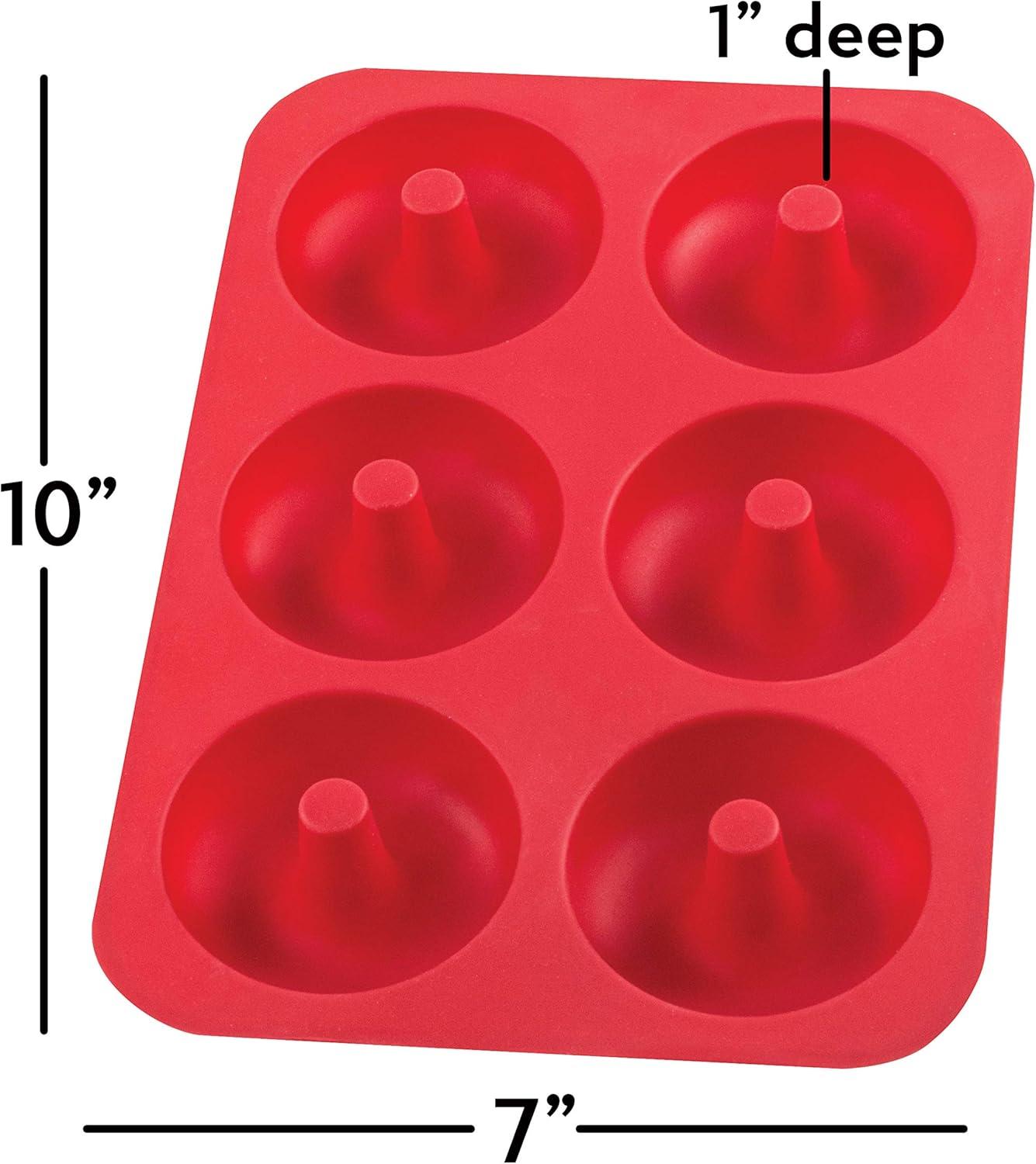 Mrs. Anderson's Baking Donut Pan, Non-Stick Silicone, 6-Cup
