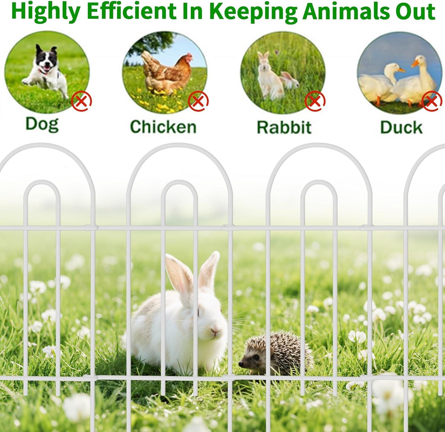 Amagabeli 14 panels Decorative Garden Fences and Borders for Dogs 32in(H)×20ft(L) No Dig Metal Fence (Set of 14)