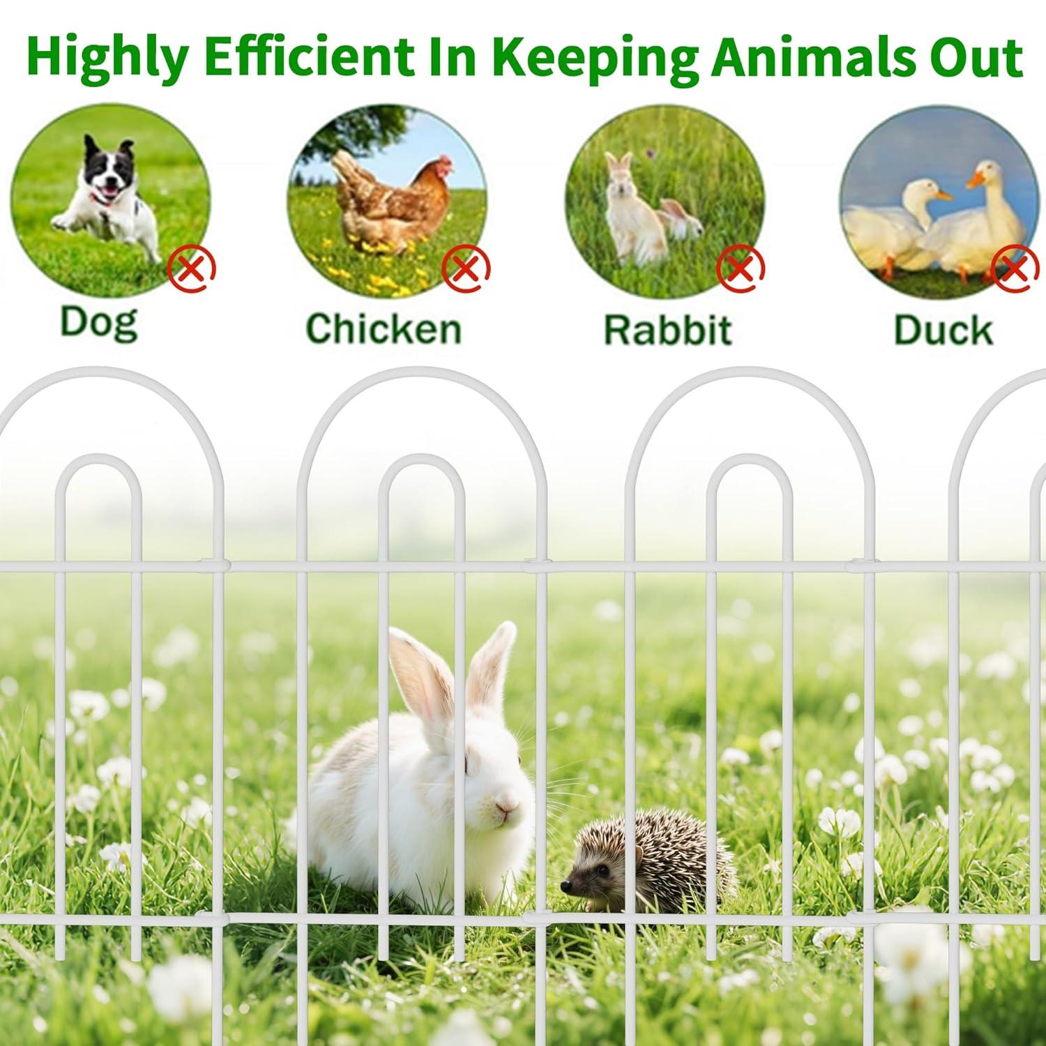 Amagabeli 14 panels Decorative Garden Fences and Borders for Dogs 32in(H)×20ft(L) No Dig Metal Fence (Set of 14)