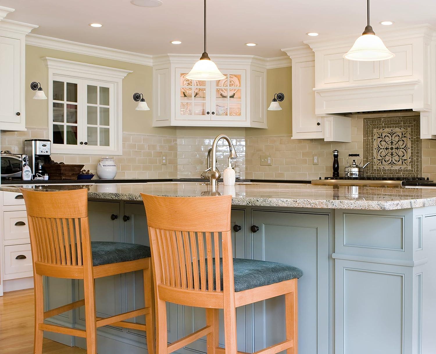 Design House Millbridge Traditional 1-Light Dimmable Wall Light w/ Alabaster Glass in Oil Rubbed Bronze