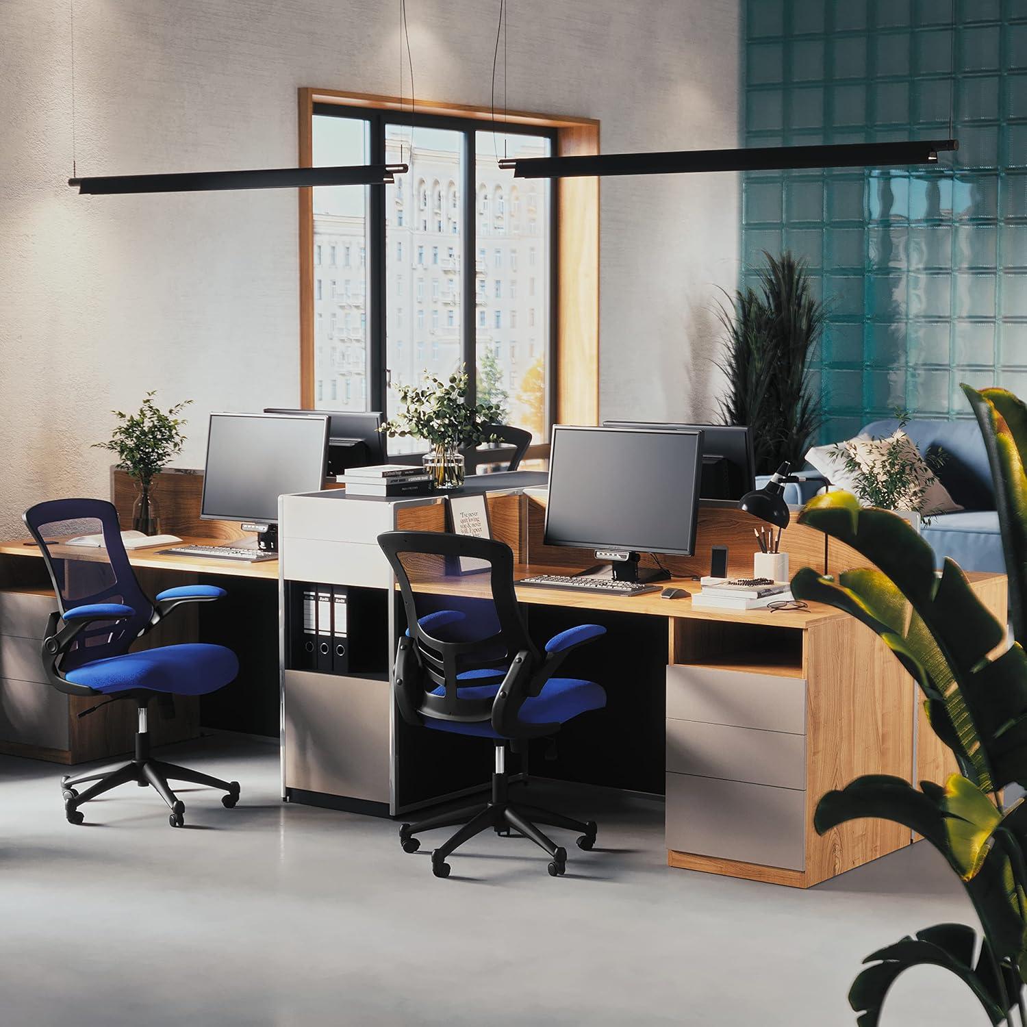 Jayetta Mid-Back Mesh Swivel Ergonomic Office Chair with Flip-Up Arms