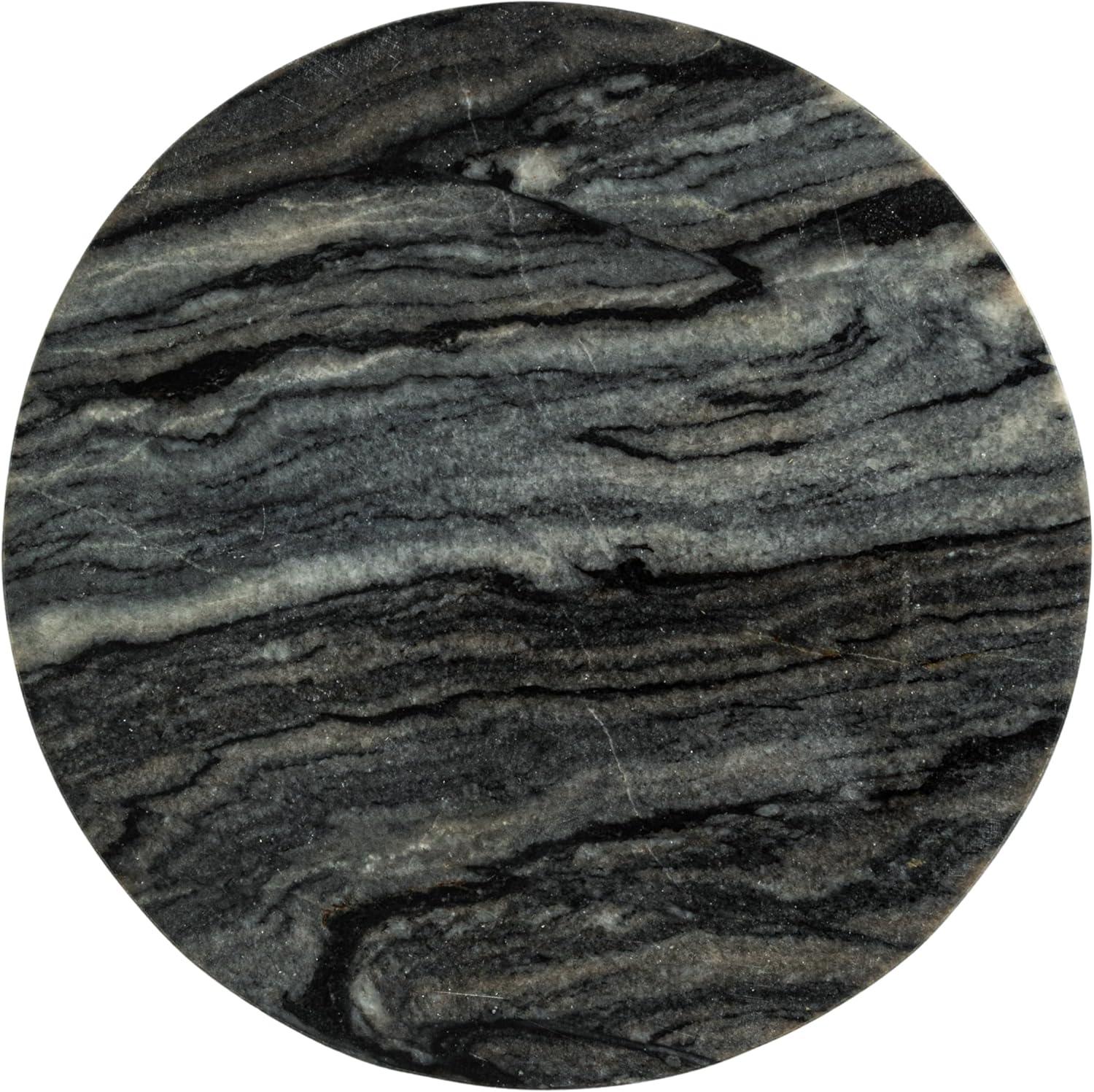 11 in. Gray Marble Round Cheese and Cutting Board