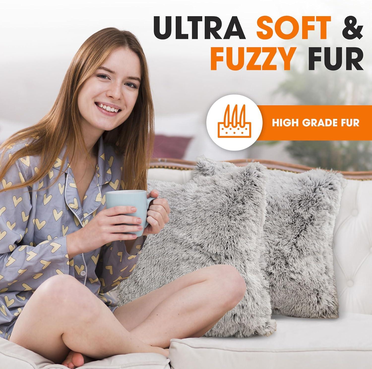 Faux Fur Throw Pillow