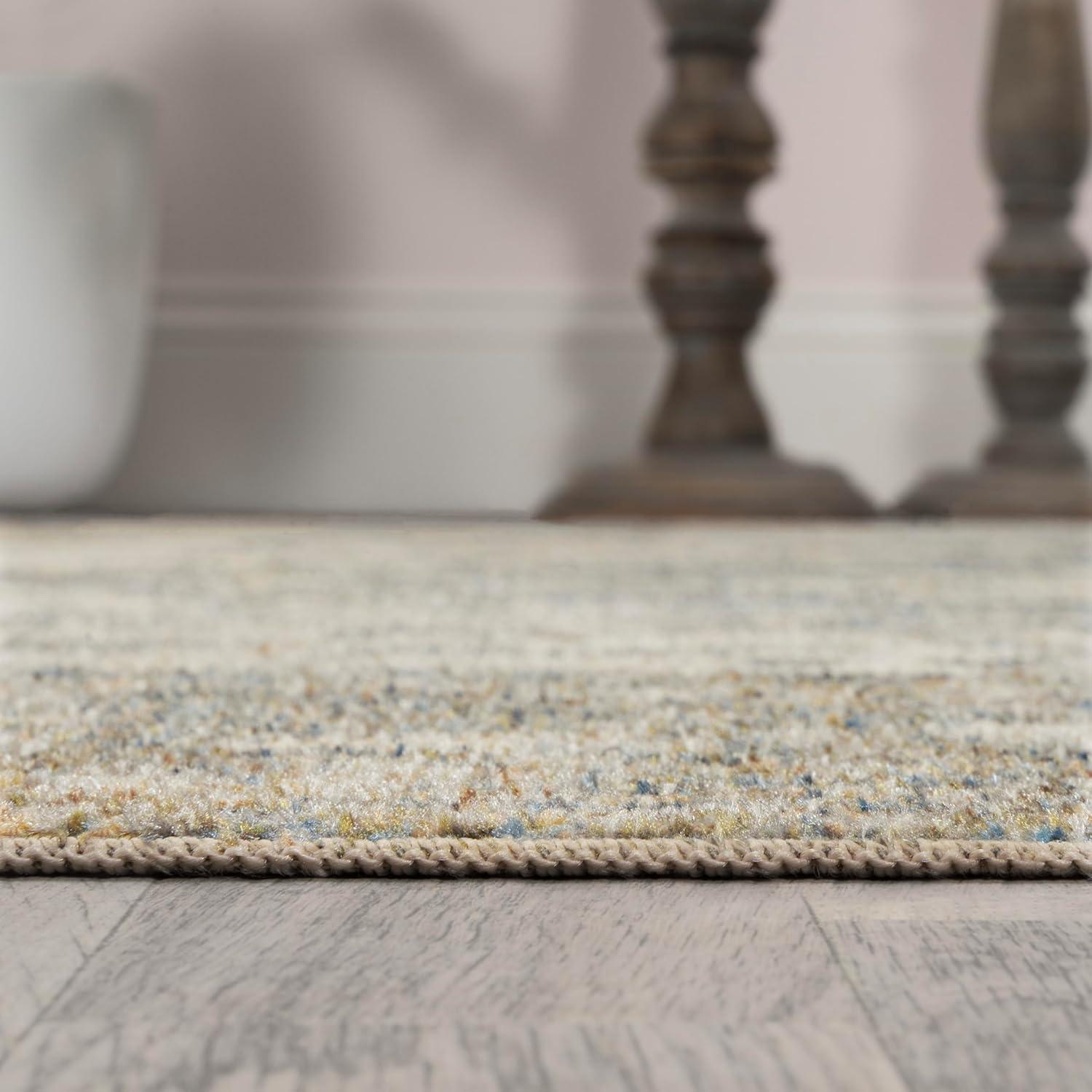 JONATHAN Y Pavel Distressed Medallion Low-Pile Machine-Washable Blue/Cream 4 ft. x 6 ft. Area Rug