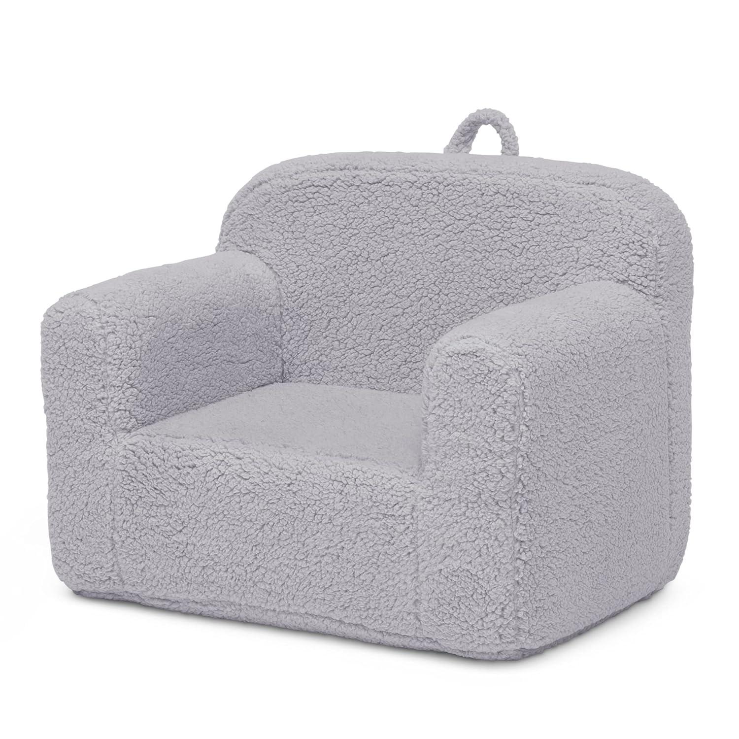 Delta Children Kids' Cozee Faux Shearling Chair - 18 Months and Up - Gray