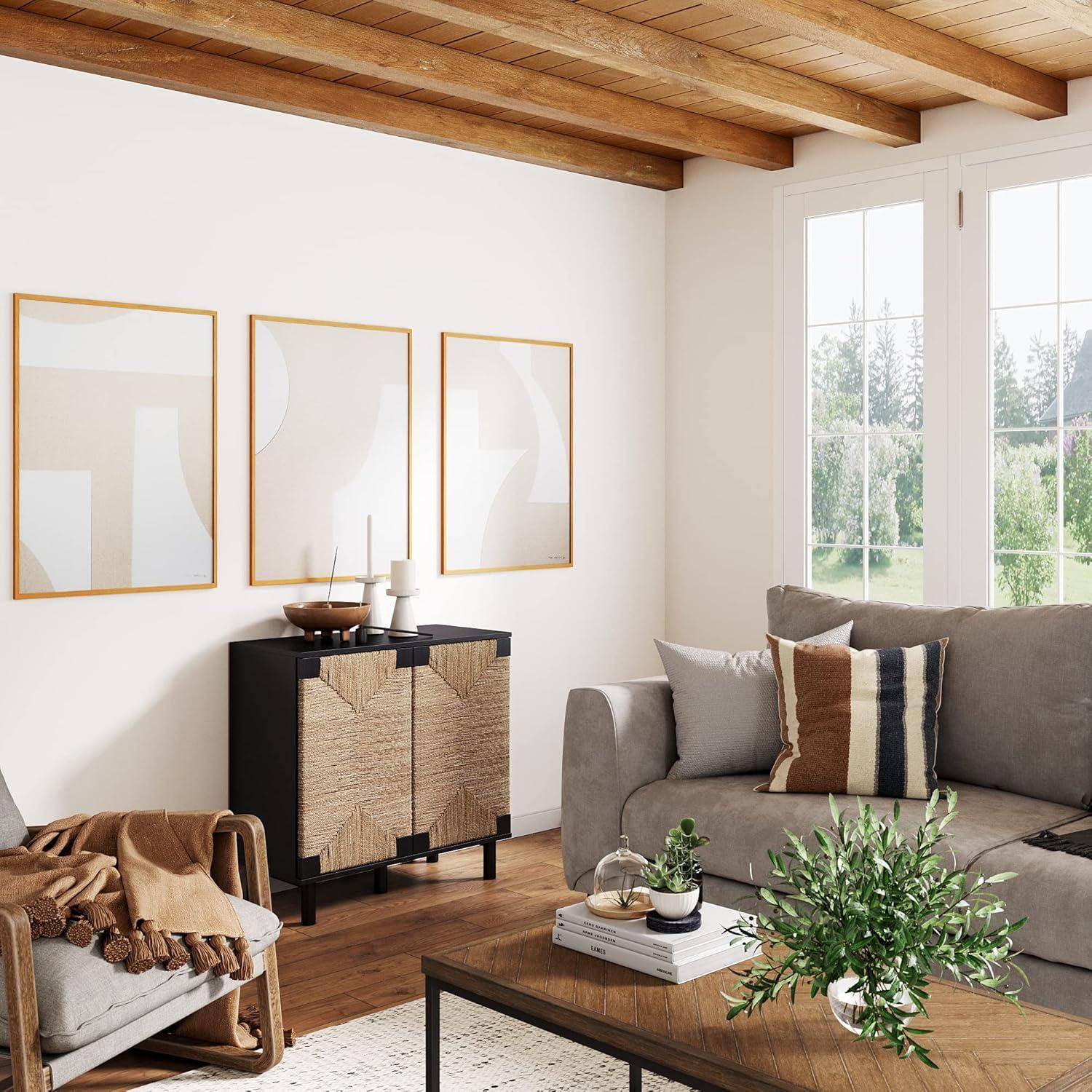 Nathan James Shellie 31.4'' Tall Solid Wood 2 - Door Accent Cabinet