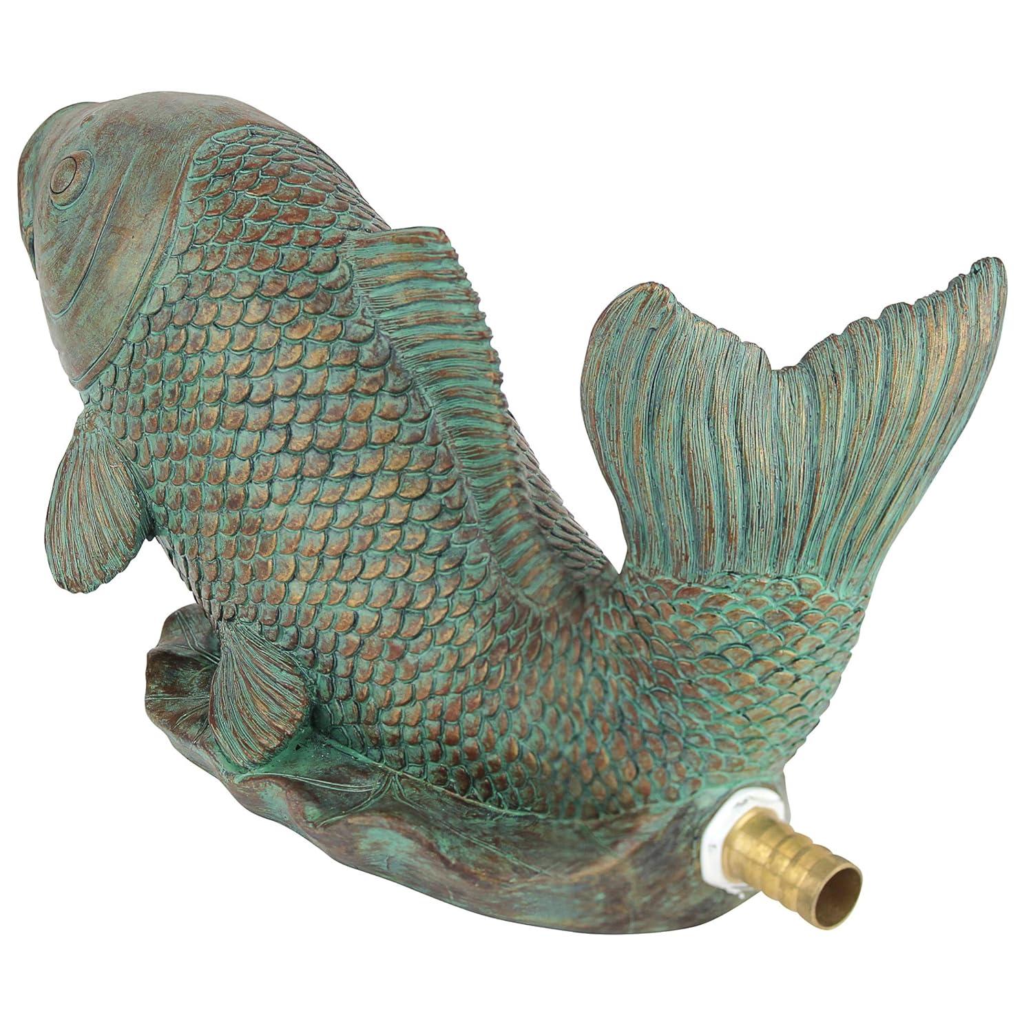 Design Toscano Japanese Koi Piped Spitter Statue