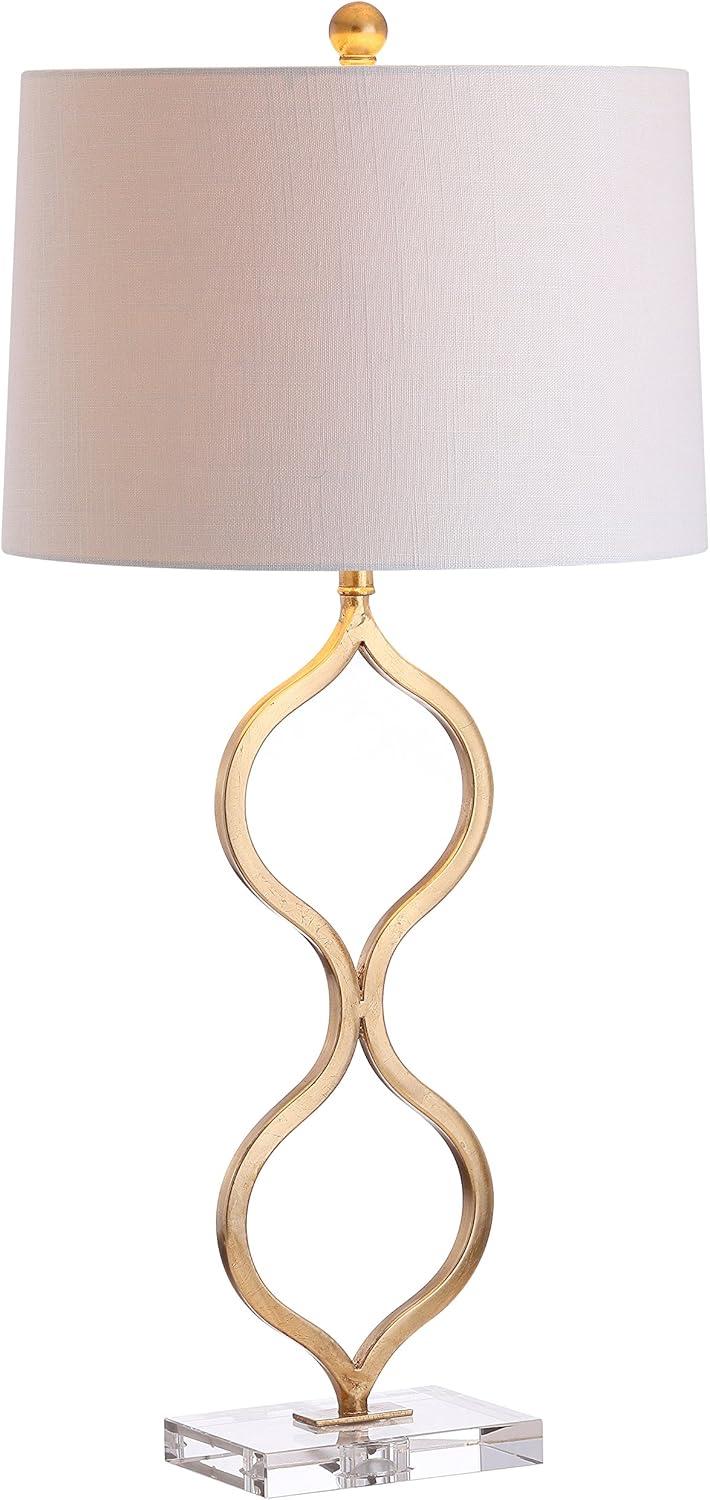 Levi 31.5" Metal/Crystal LED Table Lamp, Gold Leaf